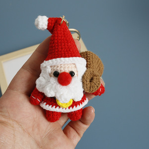 <b>MIni</b> Small Crochet Christmas Santa Claus Snowman Doll Charm Keychain Cute 3D Handmade Plush Knitting Xmas Pendant Crafts <b>Keyring</b> - Product Image 4