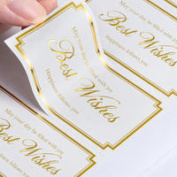 Étiquettes autocollantes enroulables imperméables imprimées sur mesure, lettres dorées métalliques, étiquettes d'emballage de marque pour coffret de présentation de cosmétiques