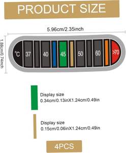 4pcs PVC Temperature <b>Strips</b> Color-Changing Coffee Jug and Metal Milk Jugs <b>Thermometer</b> Sticker - Product Image 5