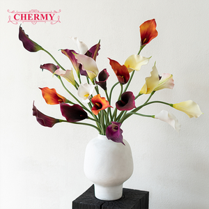 Fleur artificielle en PU de haute qualité, grande fleur de lys rouge, pour mariage, événement, vente en gros, directement de l'usine DC203 - Product Image 5
