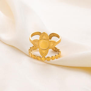 Heart Shape Stainless Steel <b>Ring</b> Adjustable Women's Jewelry Gift Fashion <b>Rings</b> Geometric Design White Gold Tone - Product Image 2