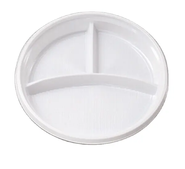 9 inç plastik tek kullanımlık 3 bölüm yemek tabağı setleri plastik tek kullanımlık ps yemek tabağı