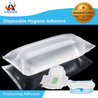 Adhésif de positionnement thermofusible jetable à base de SIS certifié SGS Cheshrie, sans danger pour la peau, pour serviettes hygiéniques féminines