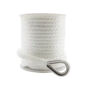 Boat Anchor Rope Dock Line White Color Polypropylene Multifilament Solid Braided Rope 10mm 3/8inch 100ft