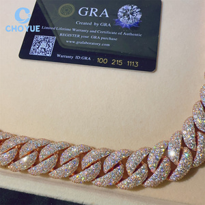 VVS Moissanite Diamond 18MM <b>Iced</b> <b>Out</b> Cuban Link <b>Chain</b> Buss Down Hip Hop 925 Sterling Silver Hip Hop Jewelry Necklace - Product Image 2