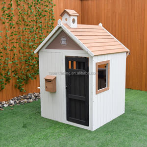 บ้านไม้สไตล์มินิสมัยใหม่สำหรับเด็กเล่นกลางแจ้ง พร้อมเคาน์เตอร์ ตู้ไปรษณีย์ และปล่องไฟน่ารักสำหรับเล่นในสวน - Product Image 2