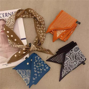 Écharpe imprimée à pois et cachemire double face style INS <span class=keywords><strong>japonais</strong></span> et coré<span class=keywords><strong>en</strong></span>, foulard tendance pour étudiant, attache-cheveux, ruban long pour sac - Product Image 6