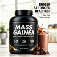 Vente Flash NUTRTECH Super Mass Gainer Poudre Protéinée Faible en Glucides Sans Sucre Naturelle pour la Croissance Musculaire OEM Adulte HACCP Halal