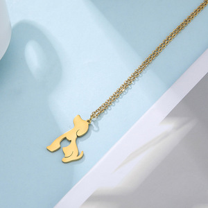 Nuove Collane di Alta Qualità in Acciaio Inossidabile, Design di Nicchia Creativo, Ciondolo a Forma di Gatto o <span class=keywords><strong>Cane</strong></span>, Vendita all'Ingrosso - Product Image 4