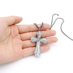 yunnique <b>Cross</b> Pendant Necklace Stainless Steel Unisex Religious Jewelry European American Style GZP0578 - Product Image 5