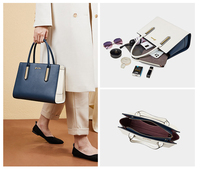 Bolso de mano de piel de vaca auténtica para mujer, bolsa de mano femenina de color contrastante, a la moda, precio al por mayor, 2022