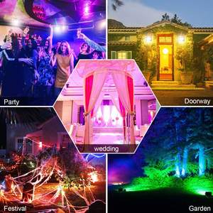 Smart Alexa <span class=keywords><strong>Google</strong></span> Assistant รีโมทควบคุมด้วยแอปเปลี่ยนสีได้ IP66,สนามกีฬากลางแจ้งกันน้ำได้30W 50W 100W RGB ไฟ LED น้ำท่วม - Product Image 4