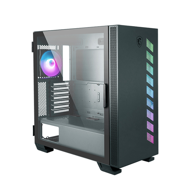 MSI MAG VAMPIRIC 300R MIDNIGHT GREEN MATX Mid Tower Computer Gaming Case with 120mm ARGB Fan Tempered Glass