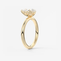 Bague de fiançailles solitaire en or massif 14K/18K avec diamant de laboratoire taille poire 3 carats, monture panier à branches fendues, certifiée IGI CVD/HPHT, personnalisable