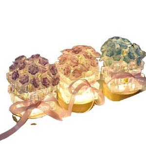 Fata fai da te natale matrimonio giardino festa di san valentino decorativo luce nuziale fata rosa natale cubo lampada da tavolo a LED - Product Image 5