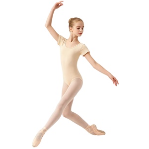 Justaucorps de ballet pour fillettes, justaucorps de danse avec jupe, tenue de ballerine de gymnastique, robe classique à manches courtes - Product Image 3
