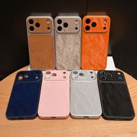 Coque de téléphone en PC à texture suède avec grande fenêtre de visualisation, antichoc et antidérapante, pour iPhone 17 18 Pro Max 16 Pro 15 14 13
