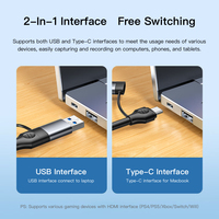Tarjeta de Captura de Video HDMI 4K SAMZHE con Entrada USB/Tipo-C para Switch/PS5/NS, Laptop, Teléfono Móvil, Tableta, Cámara, Grabadora de Transmisión en Vivo