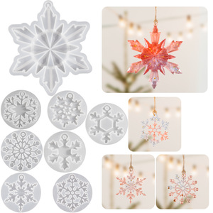 3D Ice Crystal Snowflake Mold <strong>Silicone</strong> Big Snowflake Resin Mold <strong>Christmas</strong> Ornament Mold for Xmas Winter Decoration - Product Image 2