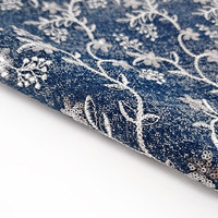 Nouveau produit 2026 : Tissu denim en coton et polyester avec broderie 3D à sequins pour vêtements