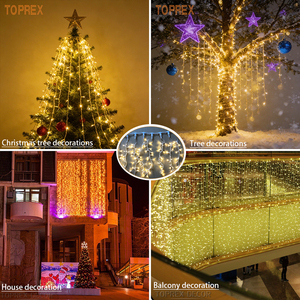 Guirnalda de Luces LED TOPREX DECOR, Cortina de Luces de Navidad <span class=keywords><strong>para</strong></span> Exteriores, Decoración <span class=keywords><strong>para</strong></span> Bodas, Fiestas, con Certificación CE RoHS - Product Image 3