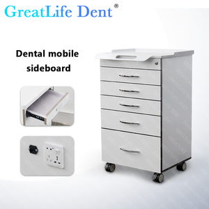 Greatlife Dent Hospital - Mueble auxiliar con cinco cajones, resistente a arañazos, de acero inoxidable nanocristalino, móvil, para <span class=keywords><strong>consultorio</strong></span> dental, color blanco - Product Image 2