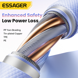 ESSAGER ES-X73 Premium coloré tressé 1 2 mètres 3A 2.4A 29W charge rapide Usb Type C à Ip câble de chargeur de téléphone - Product Image 4