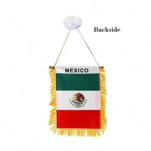 Drapeau mexicain à franges double face sur mesure pour rétroviseur de voiture avec ventouse - Product Image 2