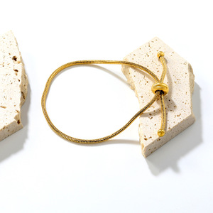 Pulsera de Cadena de Serpiente de Acero Inoxidable con Borla, Chapada en Oro de 18k, Resistente al Agua, Inalterable, Joyería de Moda Unisex - Product Image 2