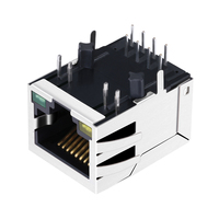 Connecteur Ethernet RJ45 magnétique avec LED, compatible Amphenol LMJ119882X110DT39J, 10/100Base-T, prise PCB à languette descendante