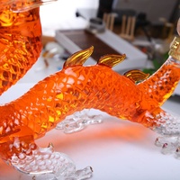Design personnalisé Borosilicate 1000ml Liqueur Whisky Vin Dragon Décanteur de bouteille en verre transparent en forme d'animal