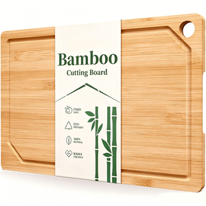 Grande <span class=keywords><strong>Planche</strong></span> à Découper <span class=keywords><strong>Personnalisée</strong></span> en Bambou Biologique pour Cuisine, avec Rainure à Jus - Product Image 1