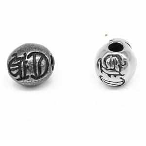 yunnique Stainless Steel Retro Six Syllable Mantra Beads Round <b>Spacer</b> For Bracelet Making Jewelry Findings 6mm - Product Image 5
