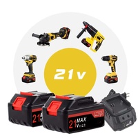 Kit Combinado Profesional de 4 Herramientas Inalámbricas de 21V, Amoladora Angular, Taladro Percutor, Llave de Impacto, Compatible con Batería Makita de 18V