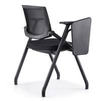 Chaise de conférence pliable avec tablette d'écriture intégrée, base à roulettes en option, chaise en maille légère empilable