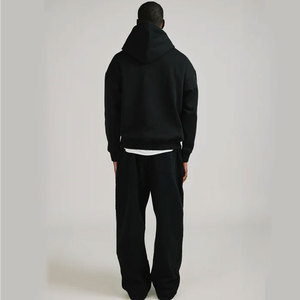 Sweat à capuche à épaules tombantes pour homme, couleur unie, vêtements personnalisés, fabrication au Pakistan, vente en gros, polyester et coton écologiques, vêtements décontractés - Product Image 4