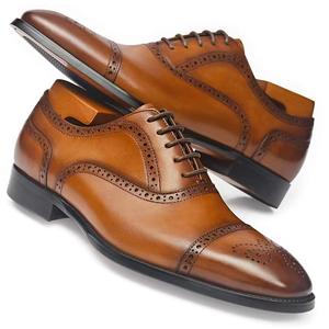Offerta Speciale Scarpe Oxford Eleganti di Lusso Scarpe da Ufficio Business da <span class=keywords><strong>Uomo</strong></span> in Pelle di Vitello Italiana con Chiusura a Lacci Scarpe Eleganti - Product Image 2