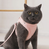 Gilet épais en poils de lapin simulés, harnais de luxe sans traction pour laisse et harnais pour petit chien