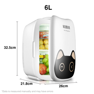 <span class=keywords><strong>Mini</strong></span> réfrigérateur portable pour cosmétiques, 6 canettes, en plastique, intelligent, mignon, refroidisseur et réchauffeur - Product Image 5