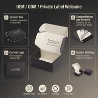 Boîtes d'expédition pliables en carton ondulé noir mat biodégradable avec logo personnalisé imprimé et gaufrage pour emballage cadeau