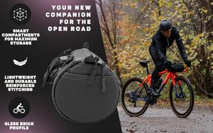 Bolsa de Manillar para Bicicleta Multifuncional de Nailon Resistente, con Cremallera Reflectante Grande, Impermeable, Desmontable, Negra, Deportiva - Product Image 2
