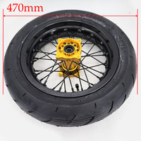 Roues de moto CNC de 12 pouces avec moyeu en aluminium 2.50-12/3.00-12 avec pneu de route 90/90-12 et 120/70-12
