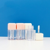 Nuevo diseño cuadrado grasa brillo de labios contenedores Rosa Blanco cosmético tinte de labios tubo 4ml brillo de labios tubos con varita