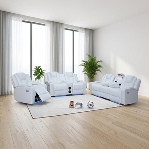 Venta Directa de Fábrica, Juego de Sofás Reclinables Eléctricos de Cuero Sintético Moderno, Muebles para el Hogar - Product Image 3