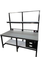 Banc de travail fixe antistatique en acier Leenol, vente chaude, 1700*850*750mm, pour réparation électronique, laboratoire scolaire LN-SFW13