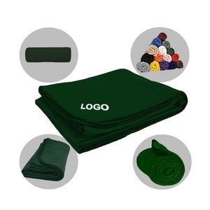 Giao Hàng Nhanh Bán Buôn Tùy Chỉnh Bất kỳ Màu Sắc 100% Polyester Quà Tặng Khuyến Mãi Chăn Màu Xanh Lá Cây Cực <span class=keywords><strong>Fleece</strong></span> Chăn Với Logo - Product Image 5