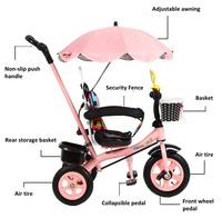 Poussette et trotteur 4-en-1 pour enfants à prix abordable, tricycle à 3 roues, voiture jouet à propulsion manuelle en plastique écologique pour 2-4 ans