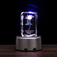 Base lumineuse LED RGB à commande tactile, ronde, USB, pour figurines en cristal, vente en gros d'usine