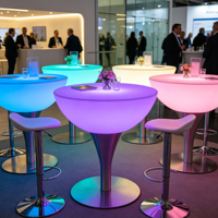 LED-beleuchteter Cocktailtisch, 56 cm, IP65, wasserdicht, RGB-Farbwechsel, leuchtender Stehtisch für Nachtclub, Hochzeit, Party, Veranstaltungen