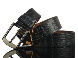 Goffrato coccodrillo modello da uomo Jeans in vera pelle cintura con fibbia a punta - Product Image 4